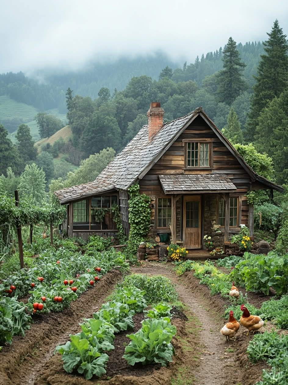 Life Of Farmers In Log Cabins