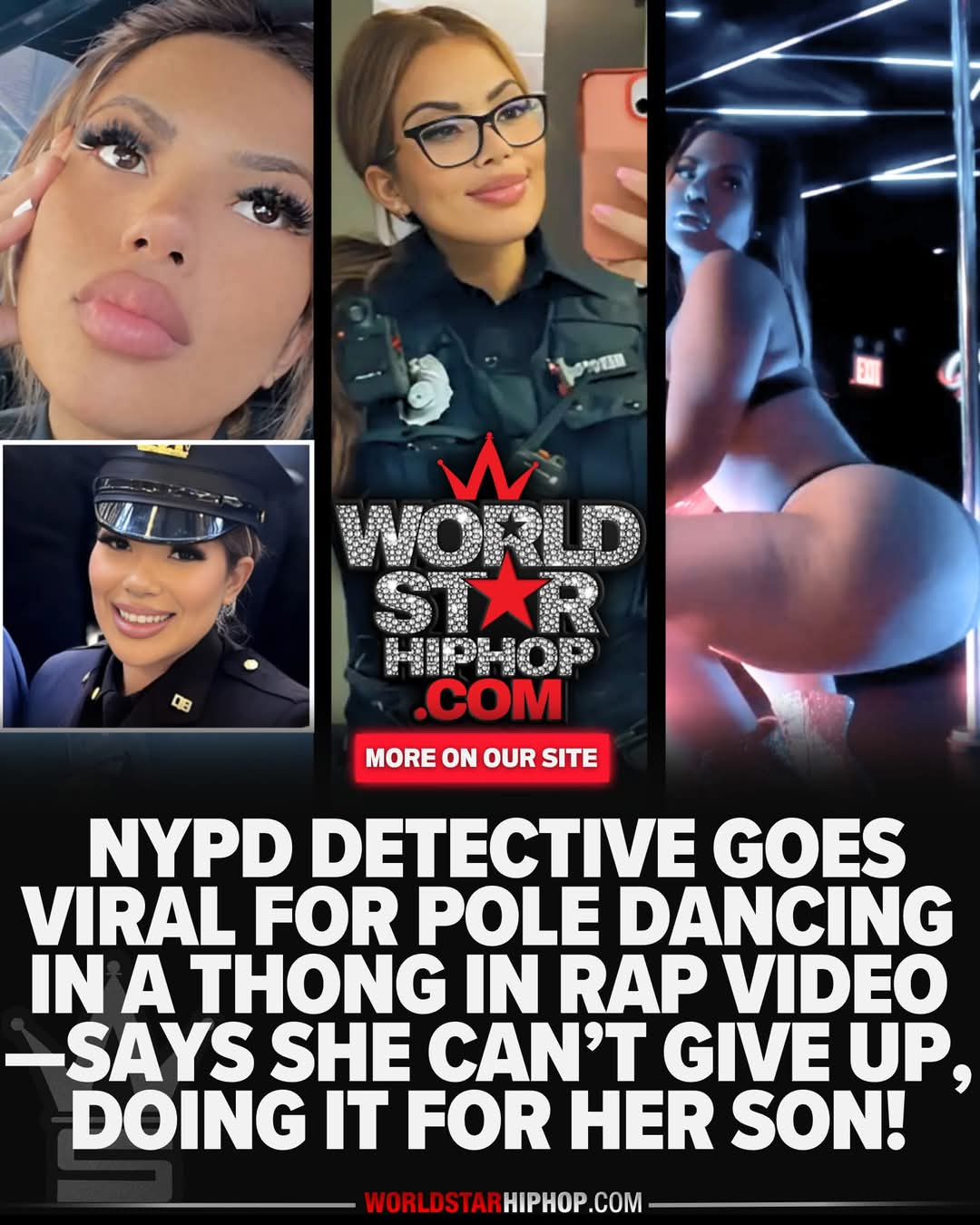 NYPD Detective Melissa Mercado, who has been with the NYPD for six years, went viral for pole dancing in a thong and twerking as a stripper in a rap video and is finally speaking out!