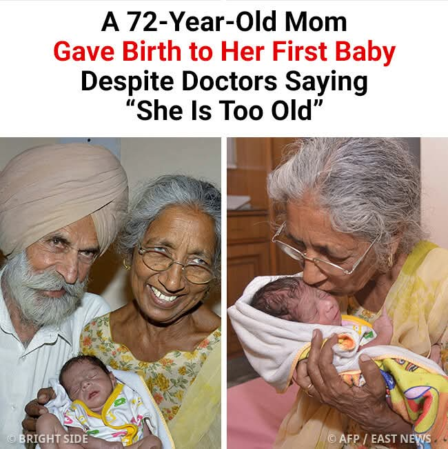 A 72-Year-Old Mom Gave Birth to Her First Baby Despite Doctors Saying “She Is Too Old”