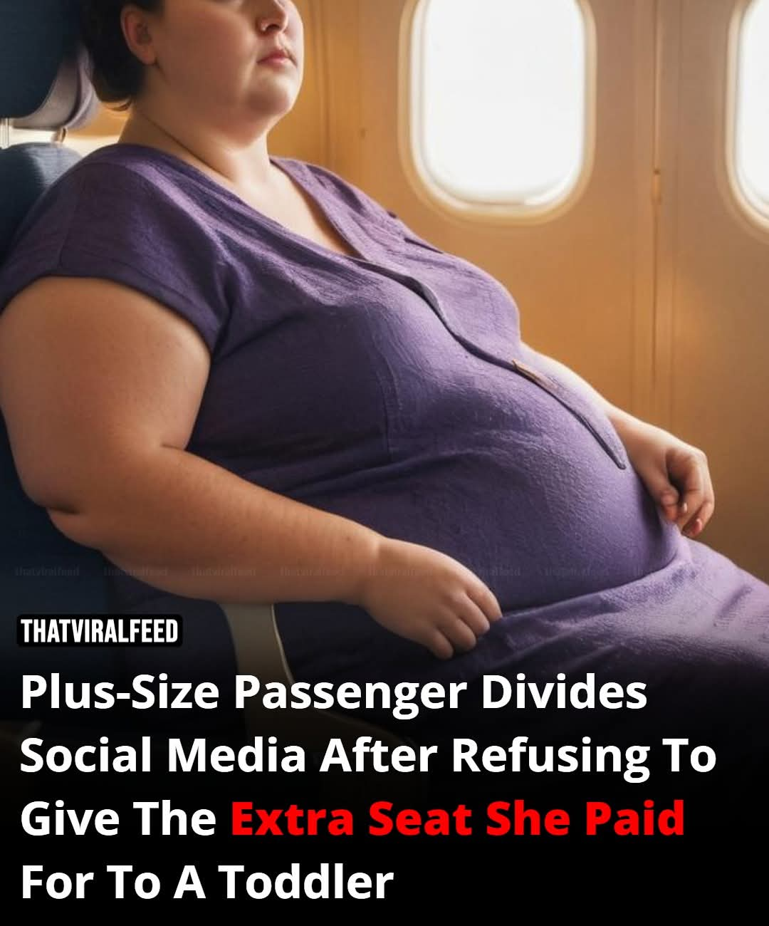 Plus-size Passenger Divides Social Media After Refusing To Give The Extra Seat She Paid For To A Toddler