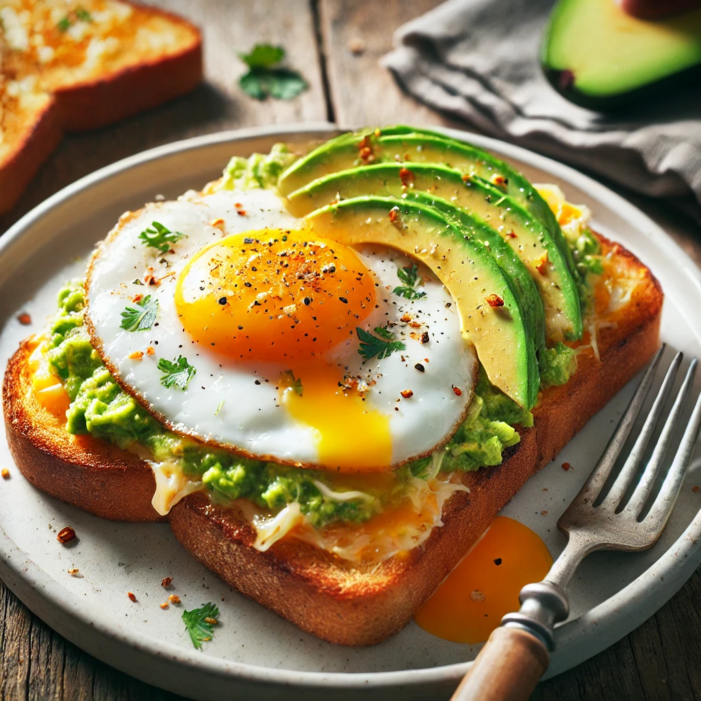 Cheesy Egg & Avocado Toast – A Protein-Packed Breakfast
