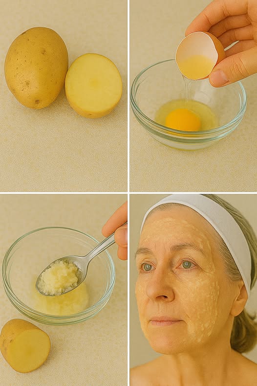 Potato with Egg Remedy for Face Skin Care