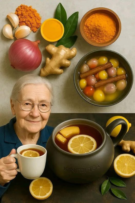 Healing Tea Remedy with Garlic, Turmeric, and Ginger