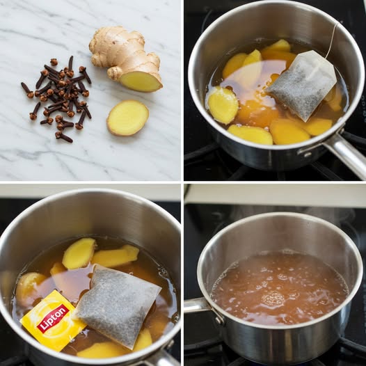 Simple Healing Tea: Cloves, Ginger and Lipton