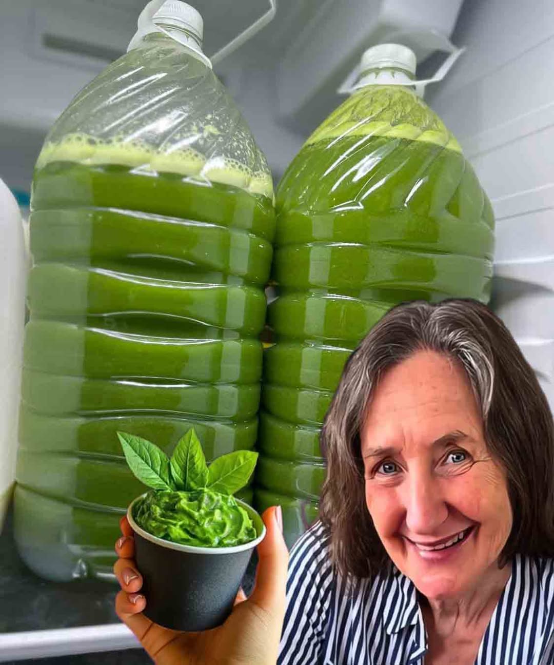 Kale, cucumber, celery, green apples, ginger and lemon juice