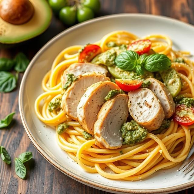 Avocado + Pesto = The Green Goddess of Pastas!
