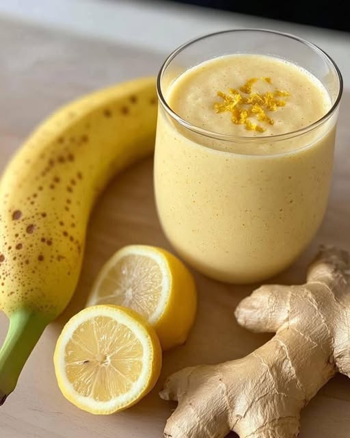 Banana Lemon Ginger Smoothie: Energy, Digestion & Immunity