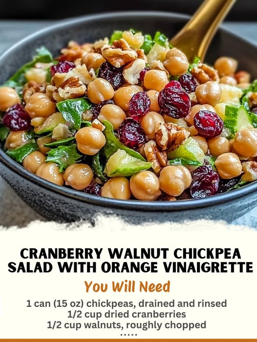 Cranberry Walnut Chickpea Salad with Orange Vinaigrette Recipe