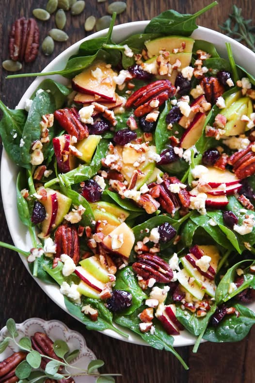 Apple Spinach Salad with Maple-Lime Dressing – Healthy, Nutritious, Quick Meal