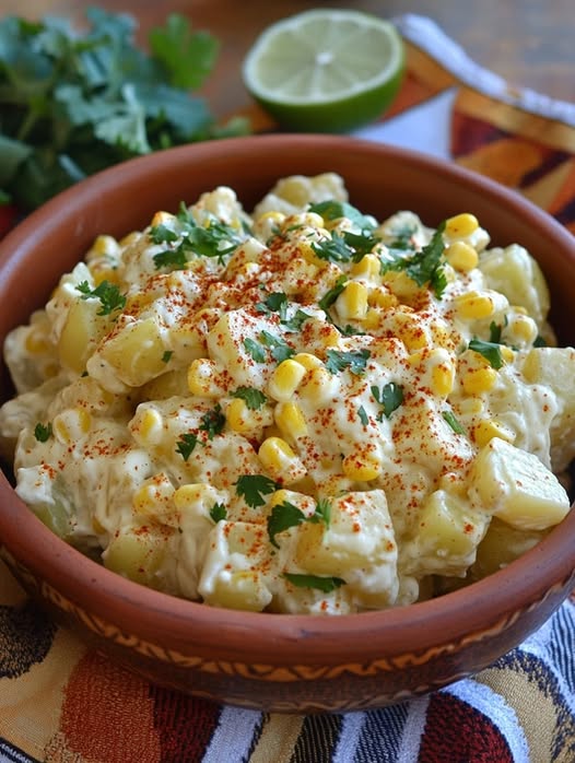 Easy Creamy Potato Salad with Roasted Corn & Zesty Lime Recipe
